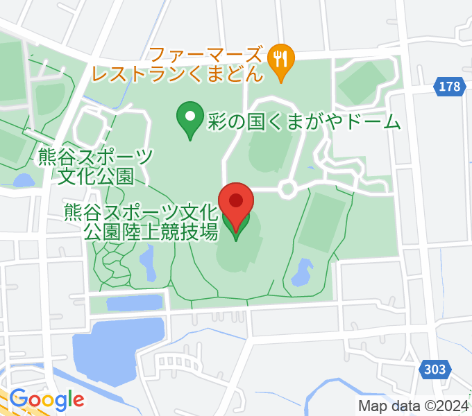 熊谷スポーツ文化公園陸上競技場の場所