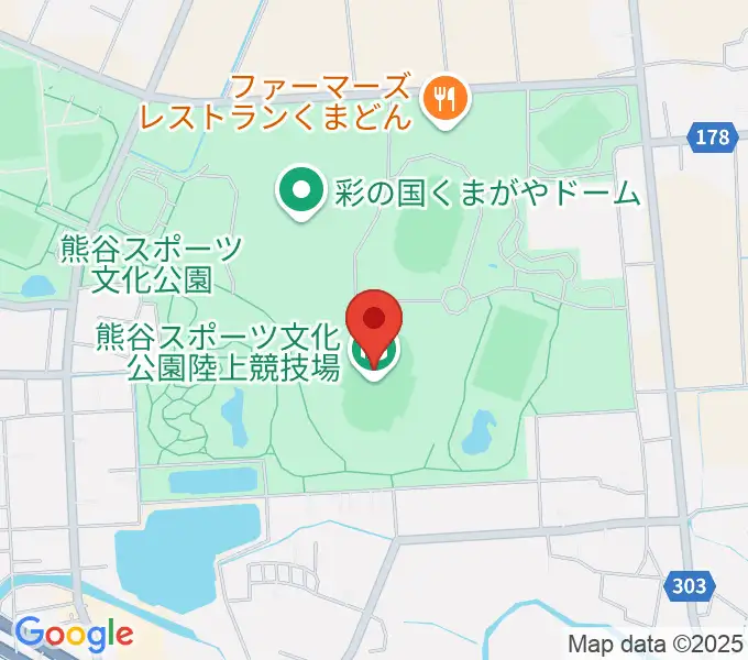 熊谷スポーツ文化公園陸上競技場の地図