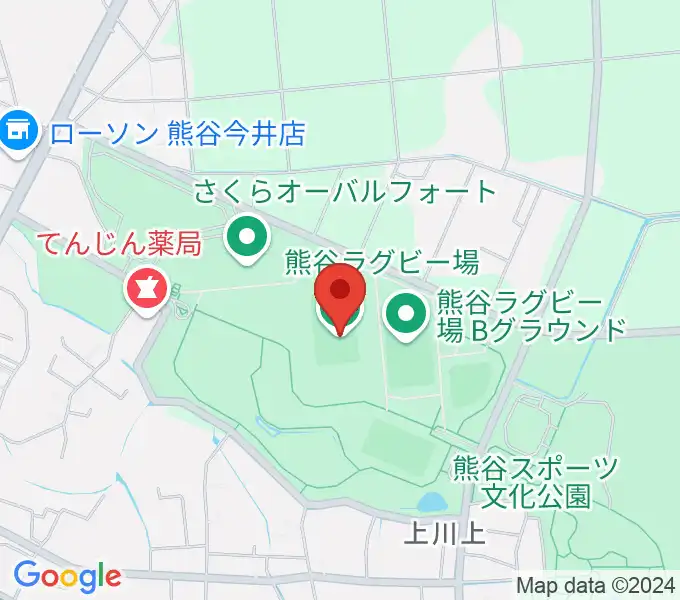 熊谷ラグビー場の地図