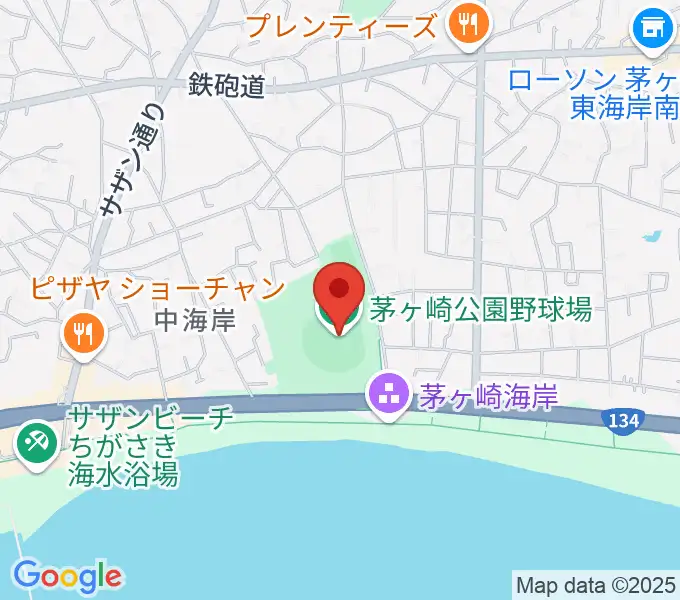 茅ヶ崎公園野球場の地図