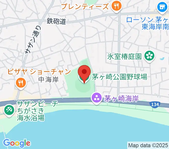 茅ヶ崎公園野球場の地図