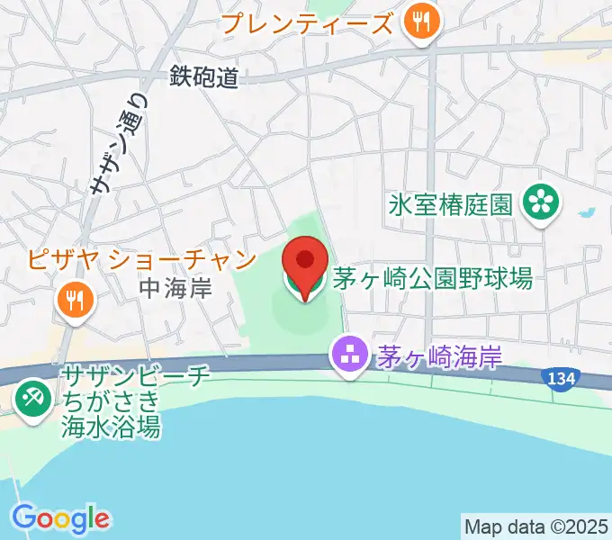 茅ヶ崎公園野球場の地図
