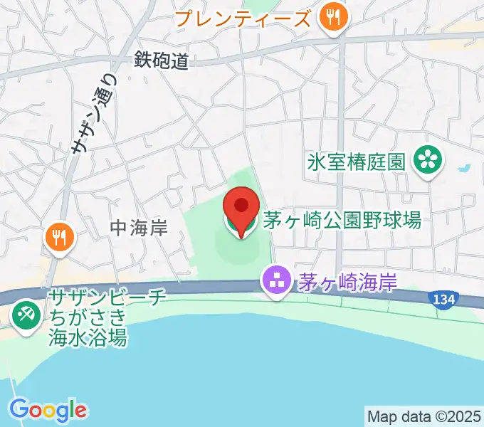 茅ヶ崎公園野球場の地図