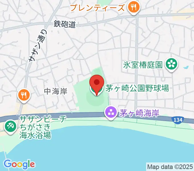 茅ヶ崎公園野球場の地図