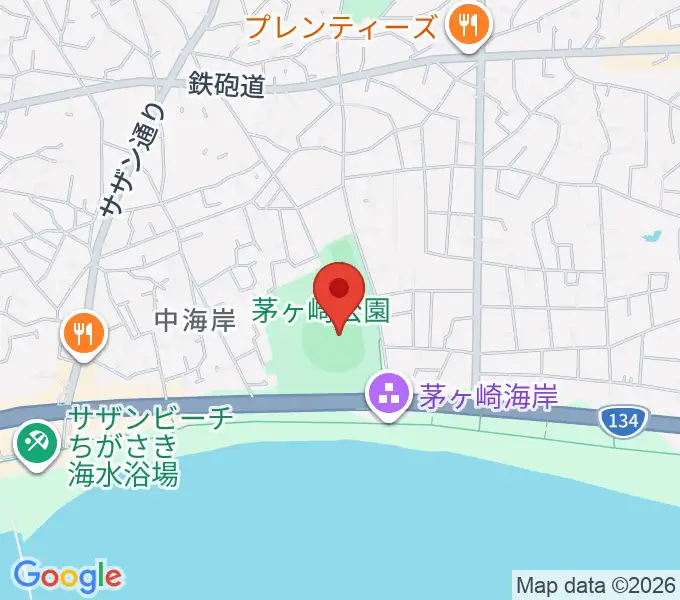 茅ヶ崎公園野球場の地図