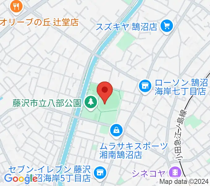 藤沢市八部野球場の地図