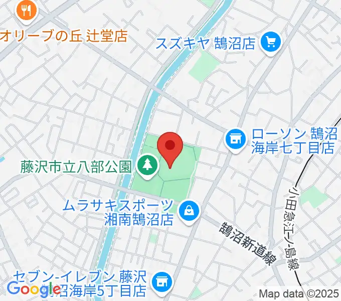 藤沢市八部野球場の地図