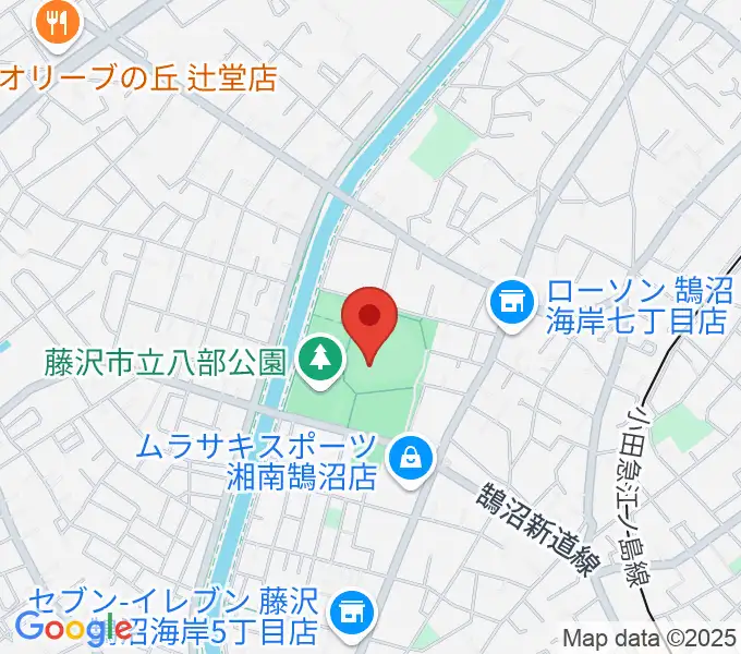 藤沢市八部野球場の地図
