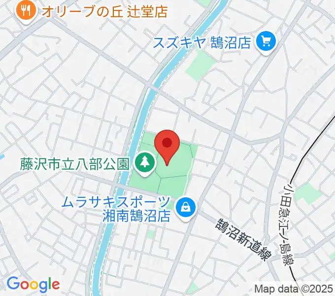 藤沢市八部野球場の地図