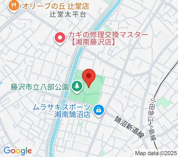藤沢市八部野球場の地図