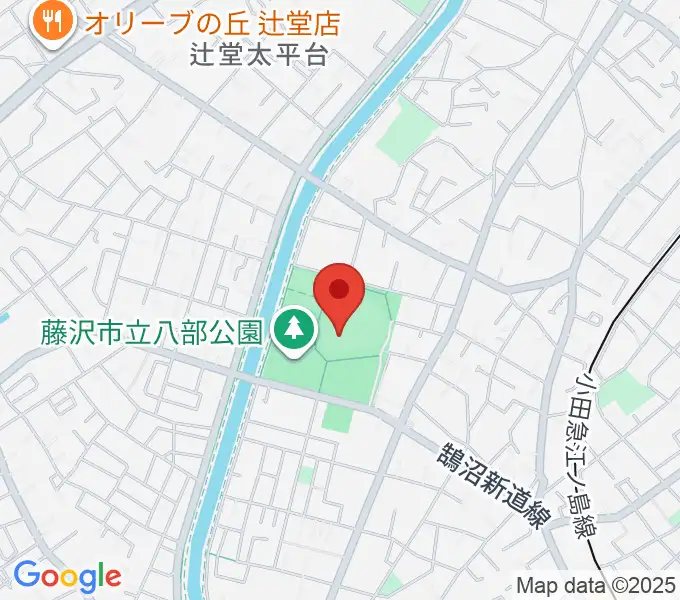 藤沢市八部野球場の地図