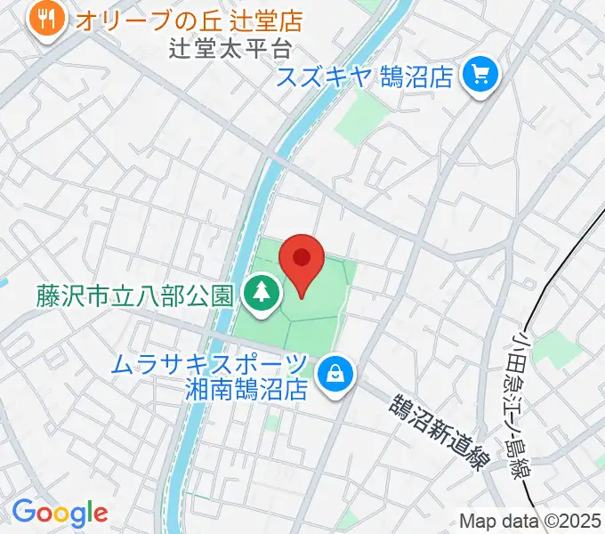 藤沢市八部野球場の地図