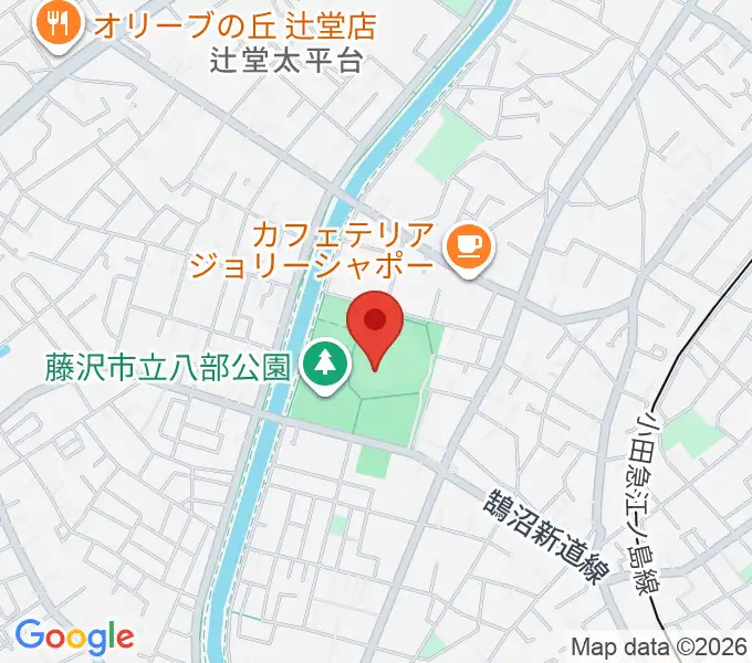 藤沢市八部野球場の地図