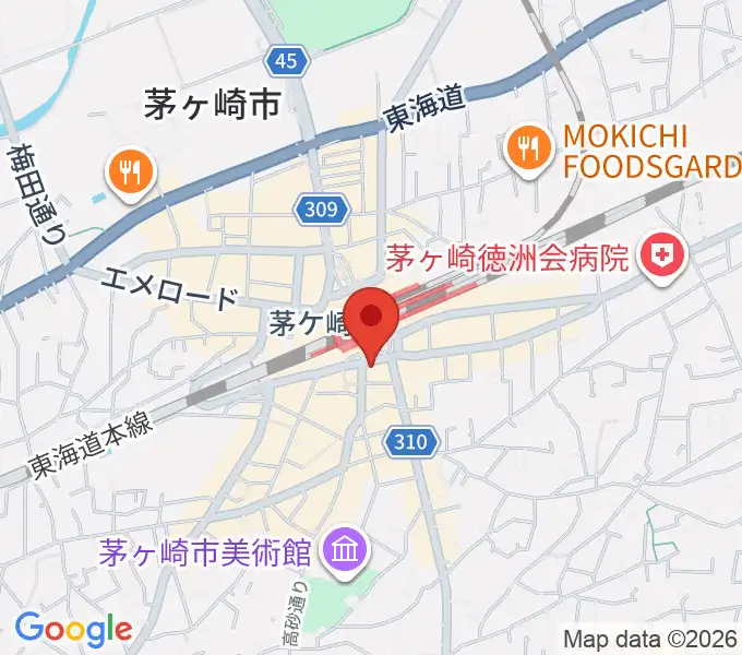 長谷川楽器店 駅前センターの地図