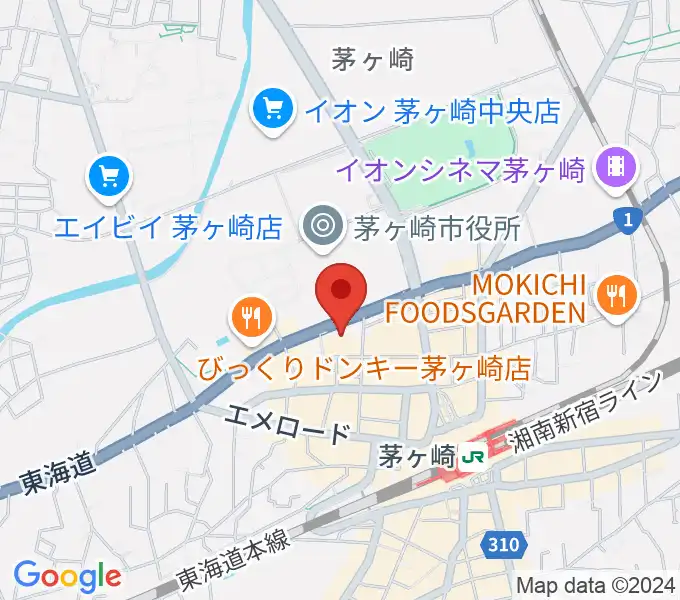 茅ヶ崎市勤労市民会館の地図