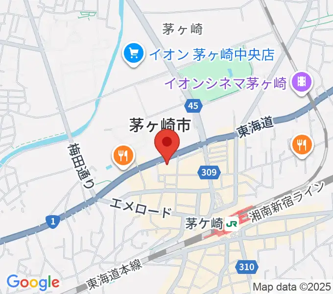 茅ヶ崎市勤労市民会館の地図