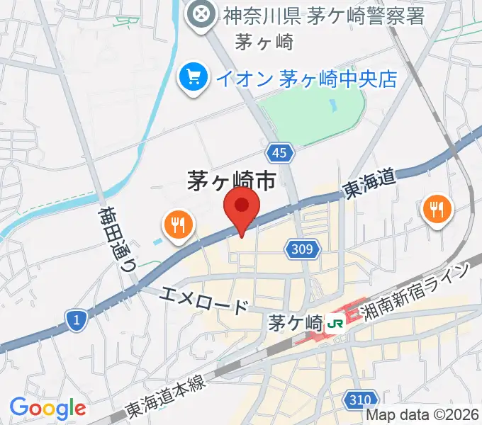 茅ヶ崎市勤労市民会館の地図
