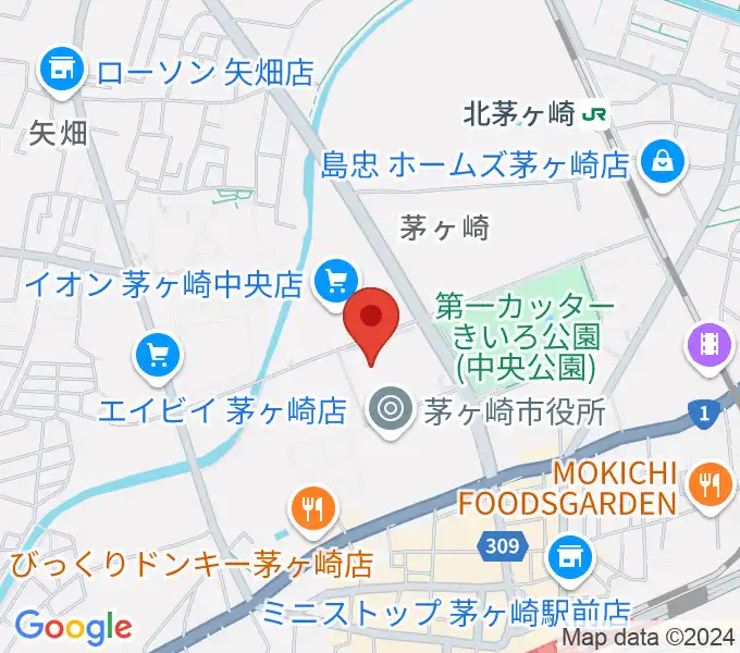 茅ヶ崎市総合体育館の地図