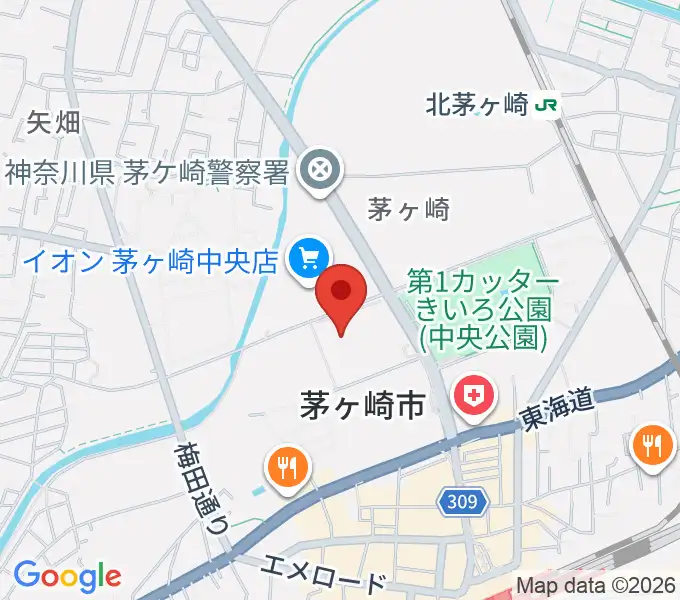 茅ヶ崎市総合体育館の地図