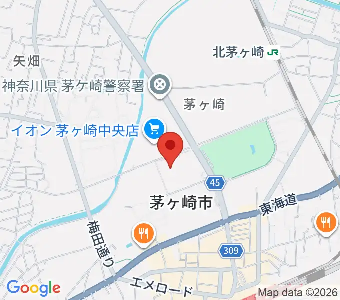 茅ヶ崎市総合体育館の地図