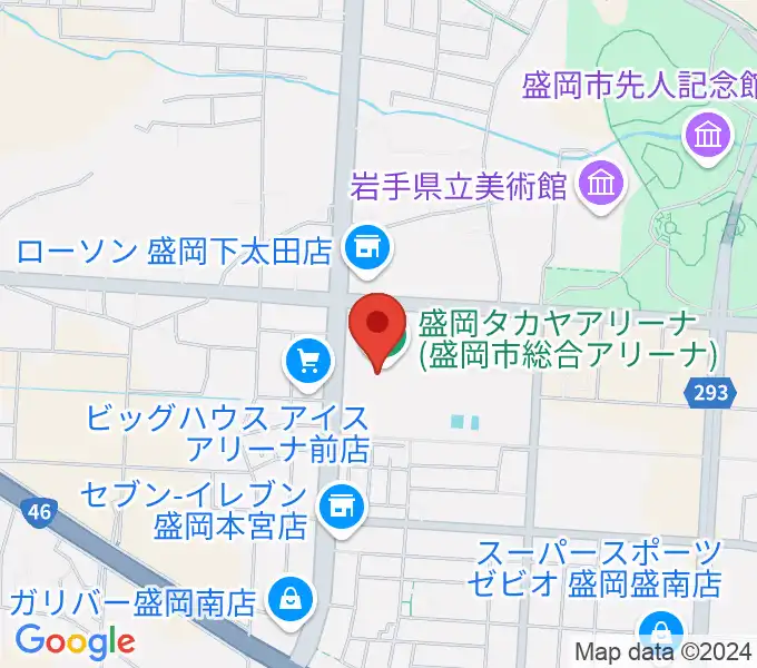 盛岡タカヤアリーナの地図