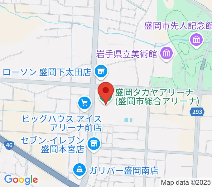 盛岡タカヤアリーナの地図