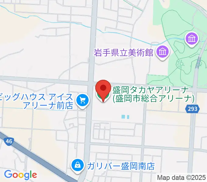 盛岡タカヤアリーナの地図