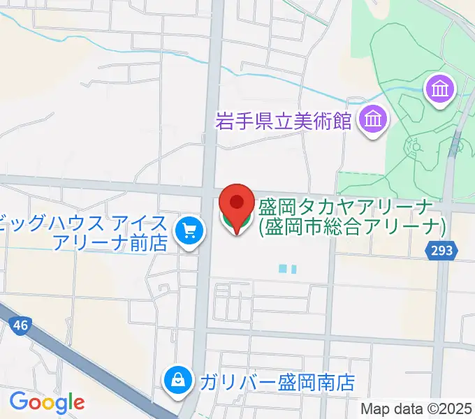 盛岡タカヤアリーナの地図