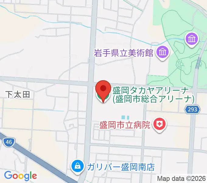 盛岡タカヤアリーナの地図