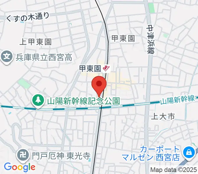 甲東園スタジオバードランドの地図