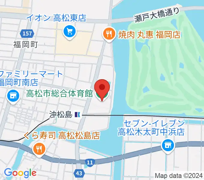 高松市総合体育館の地図