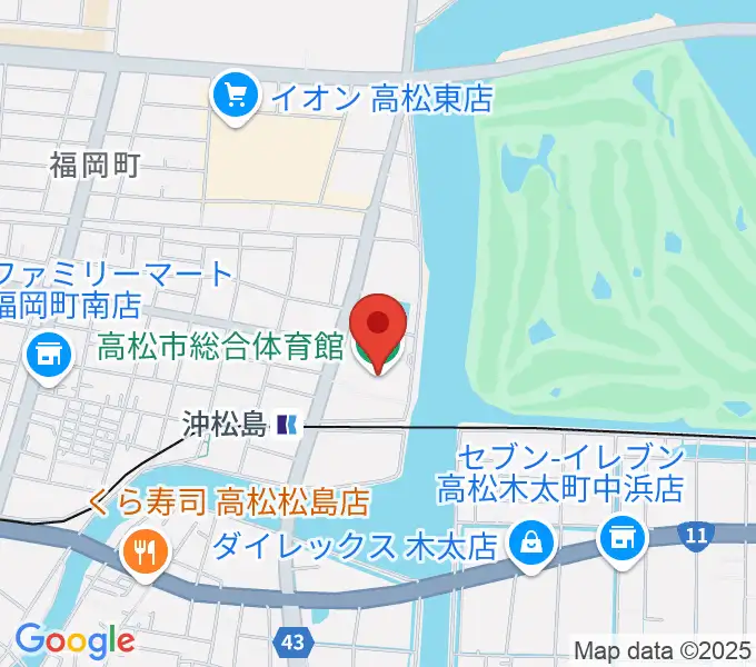 高松市総合体育館の地図