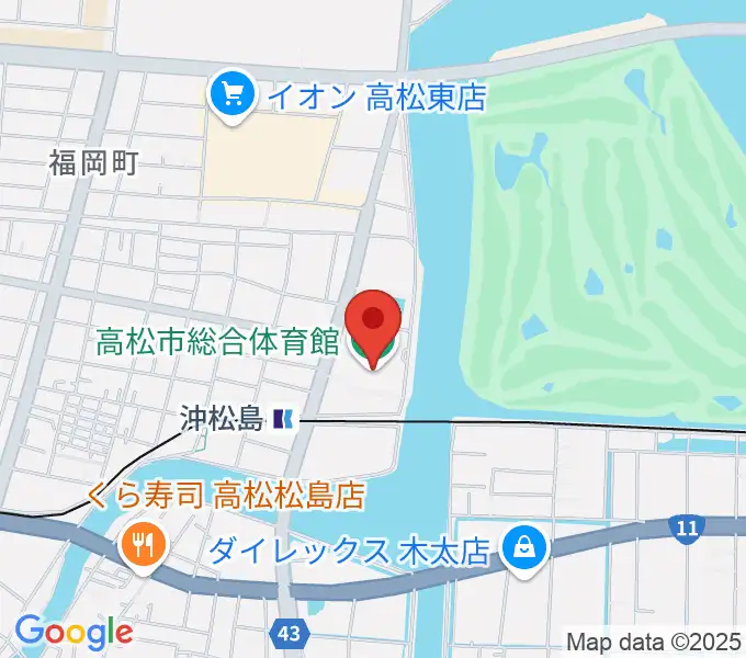 高松市総合体育館の地図