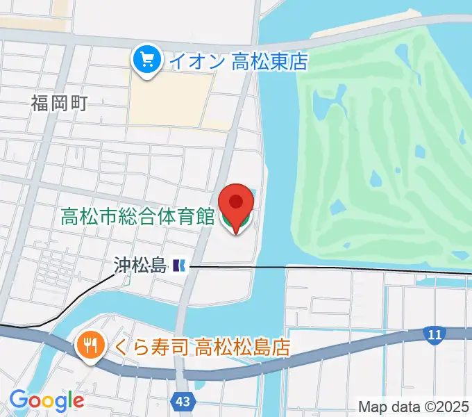 高松市総合体育館の地図