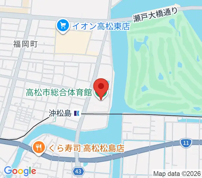 高松市総合体育館の地図