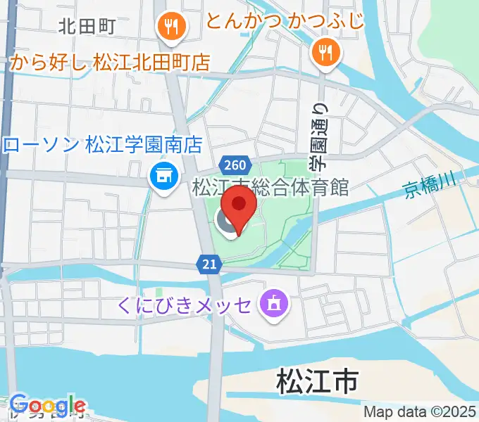 松江市総合体育館の地図