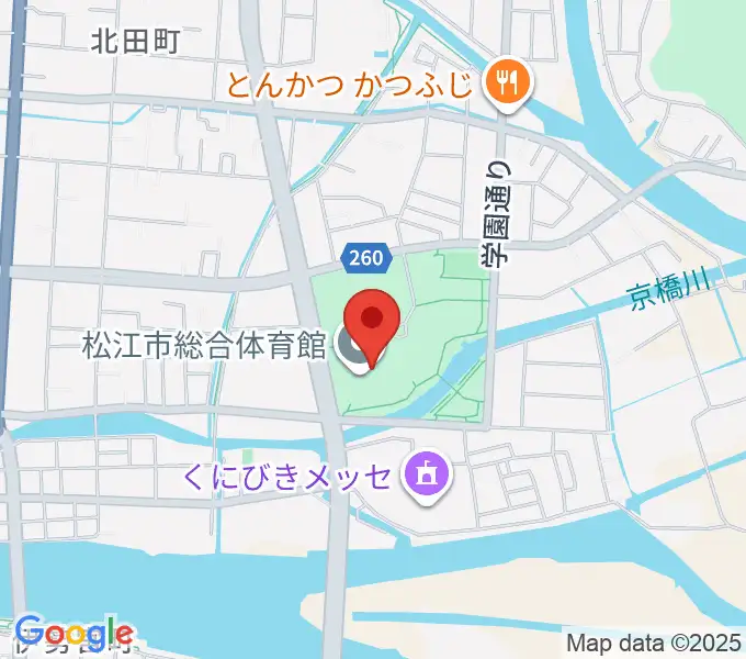 松江市総合体育館の地図