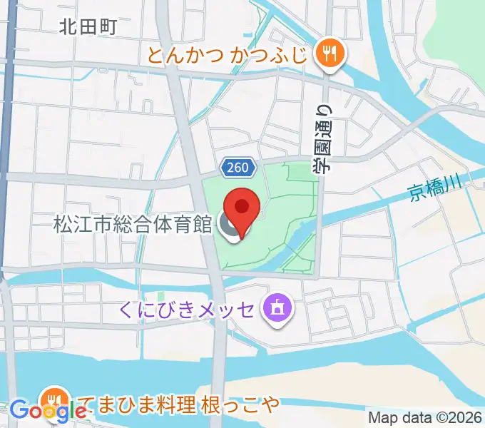 松江市総合体育館の地図