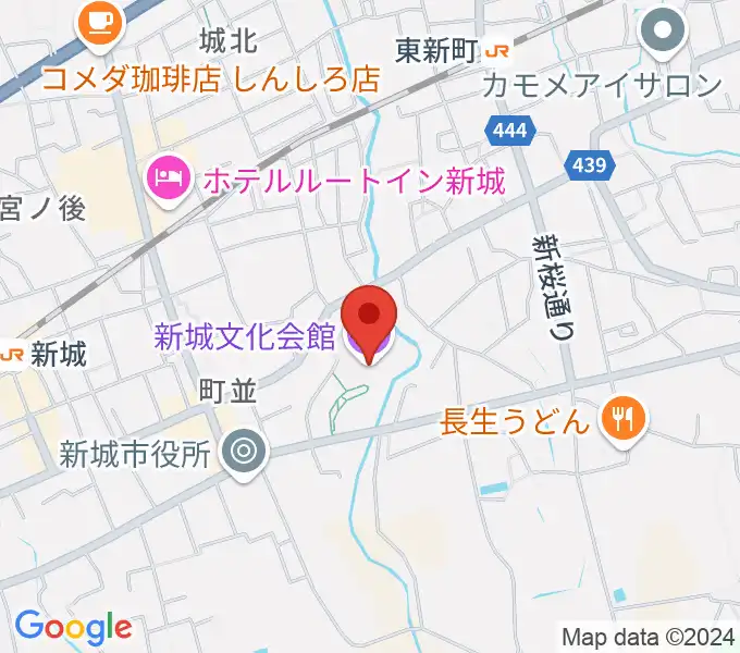 新城文化会館の地図