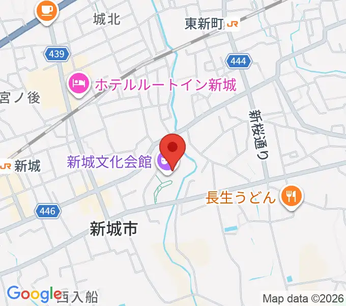 新城文化会館の地図