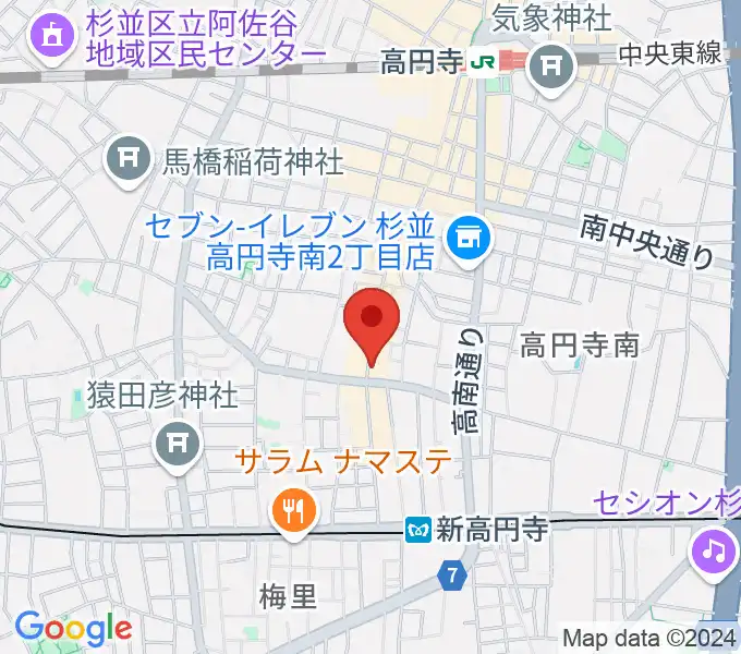 和楽器BAR 龍宮の地図