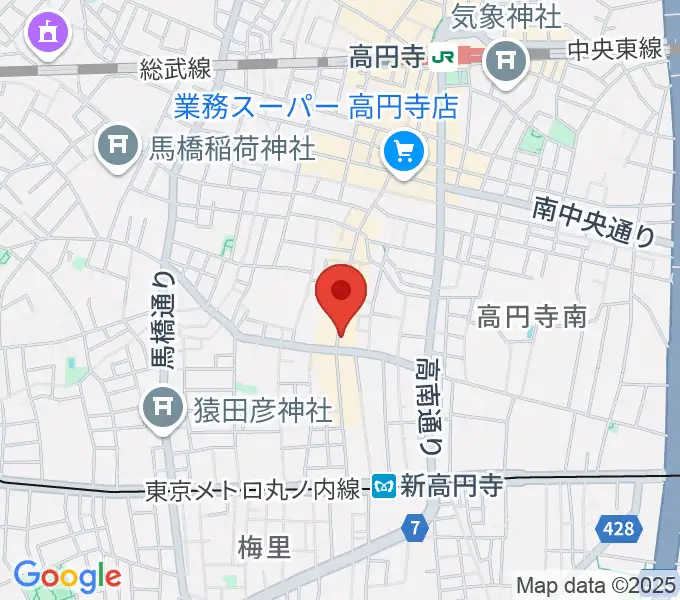 和楽器BAR 龍宮の地図