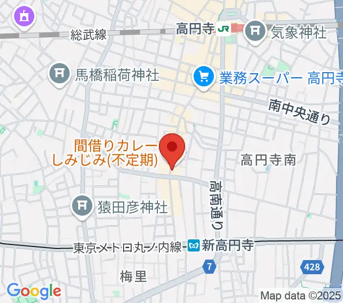和楽器BAR 龍宮の地図