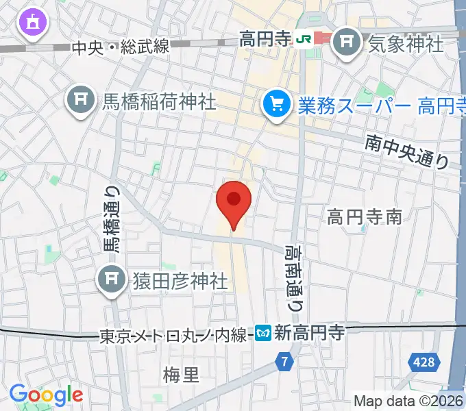和楽器BAR 龍宮の地図