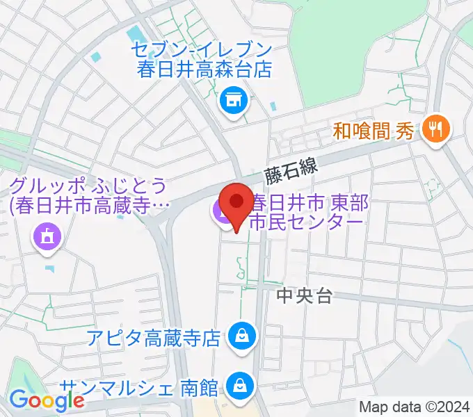 春日井市東部市民センターの地図