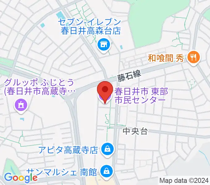 春日井市東部市民センターの地図