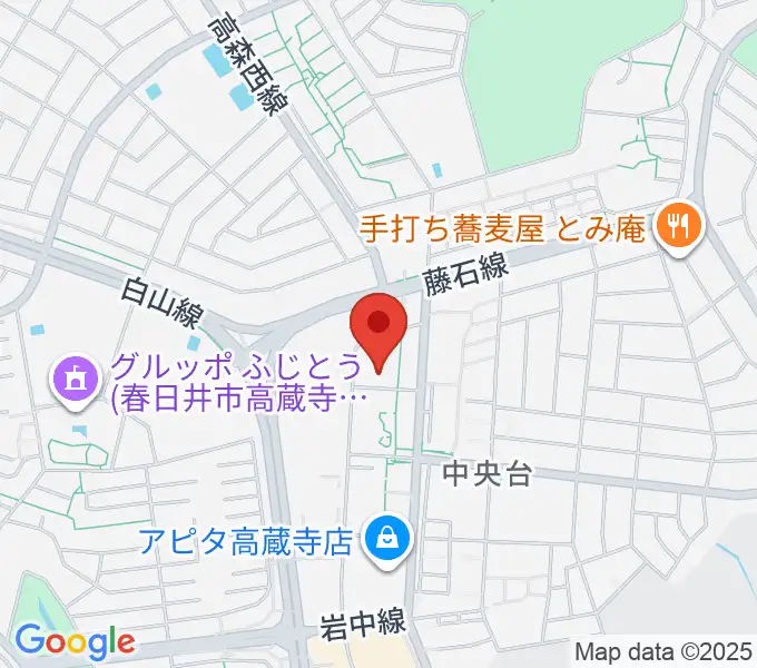 春日井市東部市民センターの地図