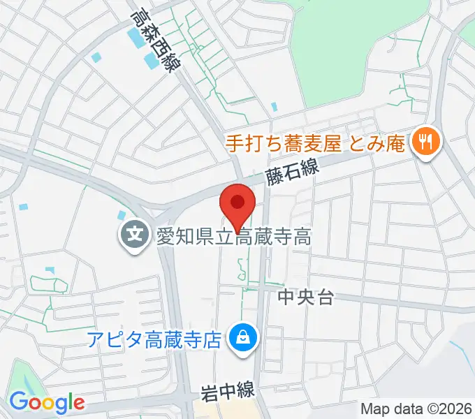 春日井市東部市民センターの地図