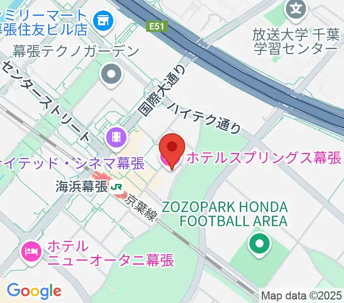 ホテルスプリングス幕張スプリングスホールの地図