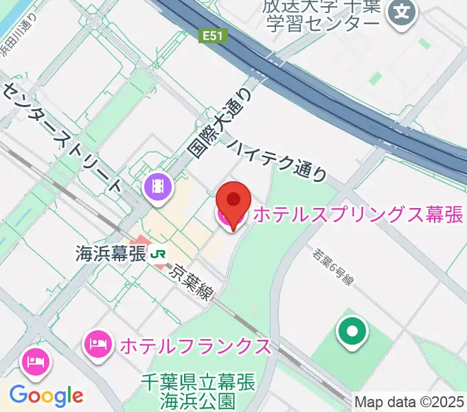 ホテルスプリングス幕張スプリングスホールの地図